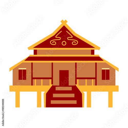 Illustration of Riau Traditional House, Design Inspiration, Object, Template