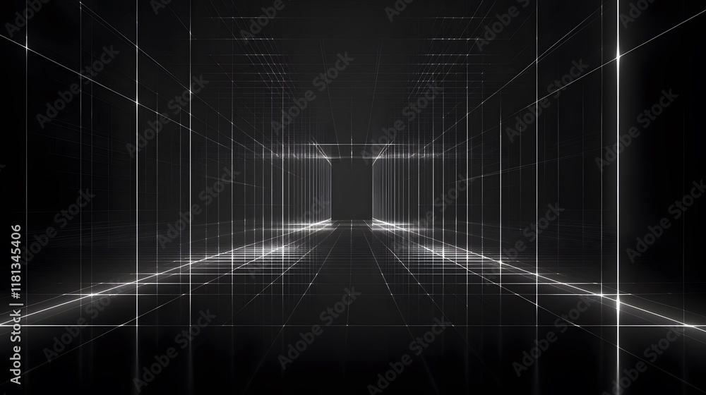 Futuristic corridor with glowing lines, sleek modern design, ambient lighting, ideal for tech or sci-fi themes, copy-space available. Futuristic corridor with glowing lines, sleek modern design, ambient lighting, ideal for tech or sci-fi themes, copy-space available.