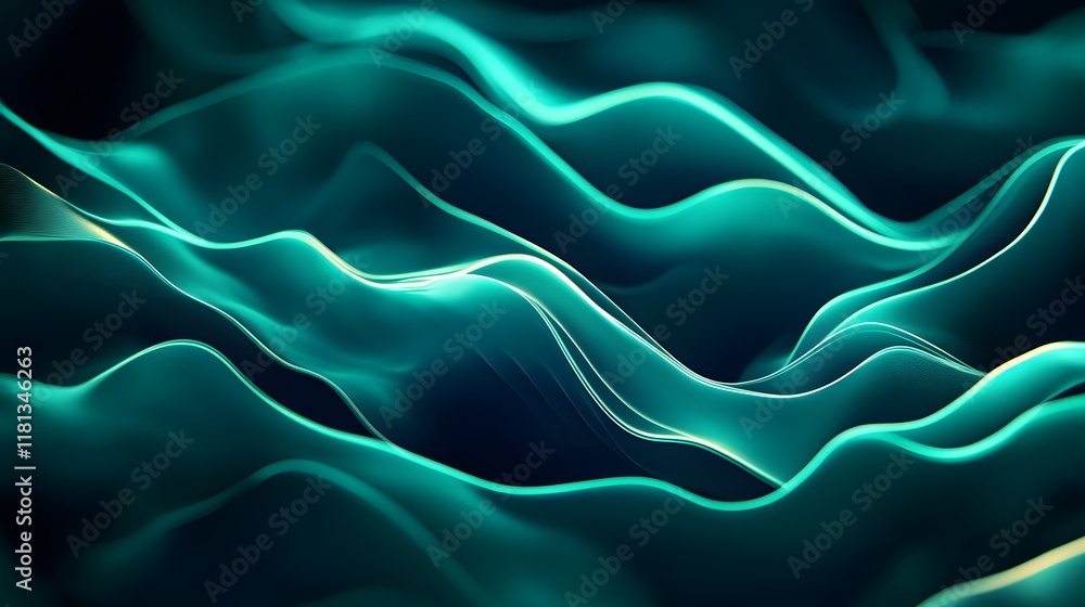 Obraz premium Glowing Waves of Light in Blue and Purple