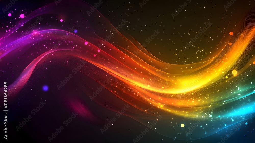 Vibrant wave patterns, colorful flowing light trails in abstract design, perfect for backgrounds or creative projects. Vibrant wave patterns, colorful flowing light trails in abstract design, perfect for backgrounds or creative projects.
