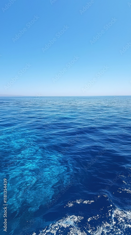 Serene Ocean With Azure Blue Waters And A Clear Sky Stretching To The Horizon, Creating A Majestic And Peaceful Scene. Perfect For Tranquil Phone Backgrounds And Scenic Travel Themes. Serene Ocean With Azure Blue Waters And A Clear Sky Stretching To The Horizon, Creating A Majestic And Peaceful Scene. Perfect For Tranquil Phone Backgrounds And Scenic Travel Themes.