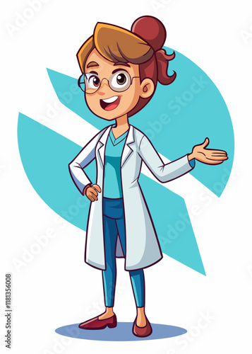 Female doctor in coat giving direction to patient, professional healthcare worker helping