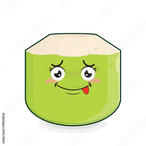 coconut doubt face cartoon cute