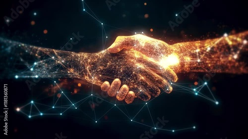 Handshake Technology Abstract loopable Background with connections