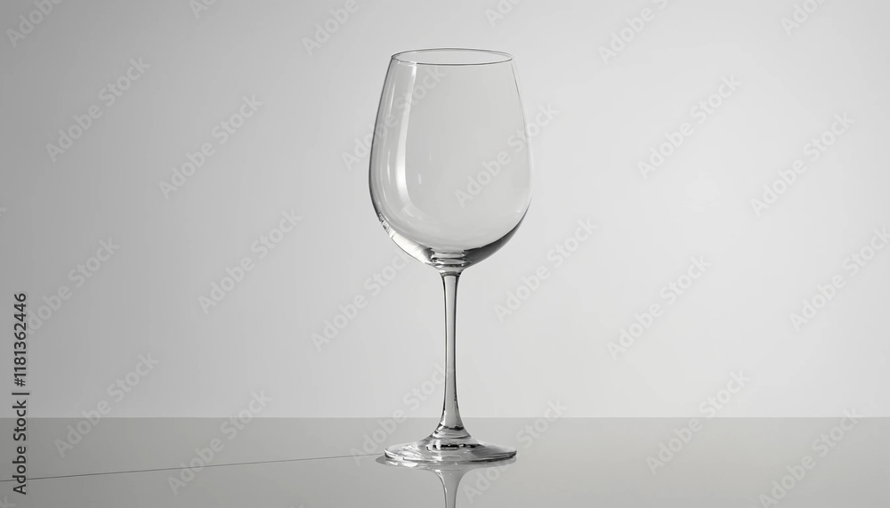 Verre de vin vide sur fond clair pour promouvoir le Dry January et un mode de vie sans alcool. Verre de vin vide sur fond clair pour promouvoir le Dry January et un mode de vie sans alcool.