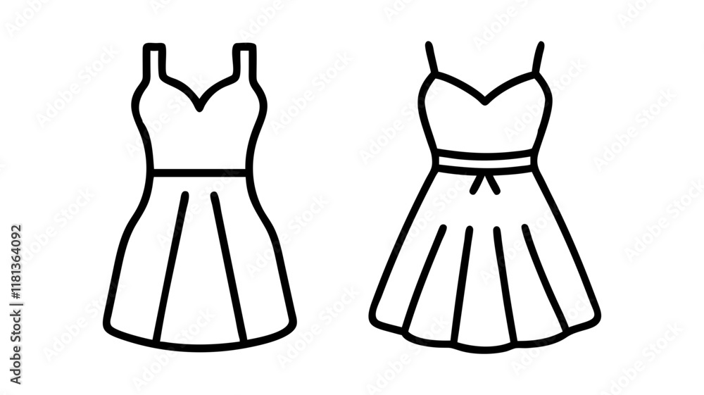 empire waist dress icon, dress line art, dress vector - simple black line art icon of empire waist dress perfect for logos, and dress-themed designs. empire waist dress icon, dress line art, dress vector - simple black line art icon of empire waist dress perfect for logos, and dress-themed designs.