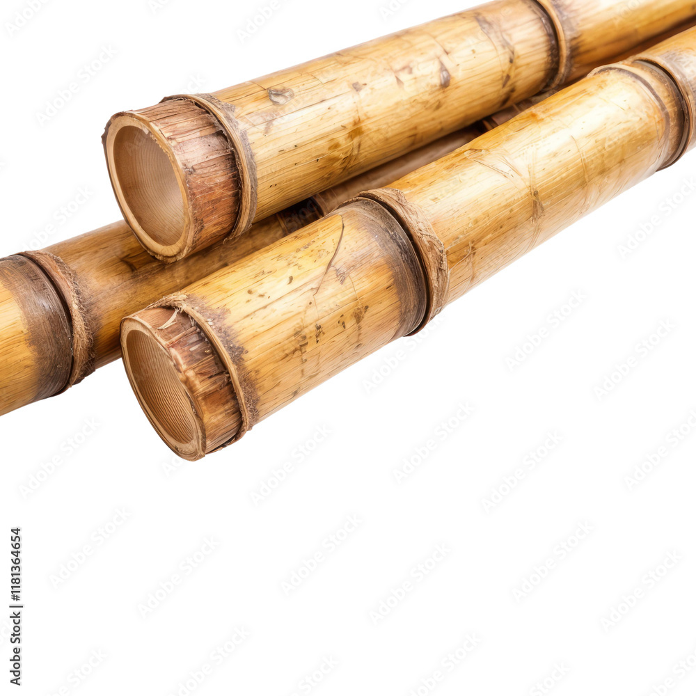 Golden Bamboo Poles: Natural Texture and Warmth Golden Bamboo Poles: Natural Texture and Warmth