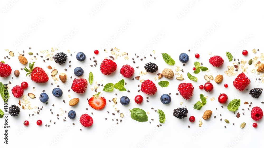 Fresh Smoothie Bowl with Colorful Toppings Fresh Smoothie Bowl with Colorful Toppings
