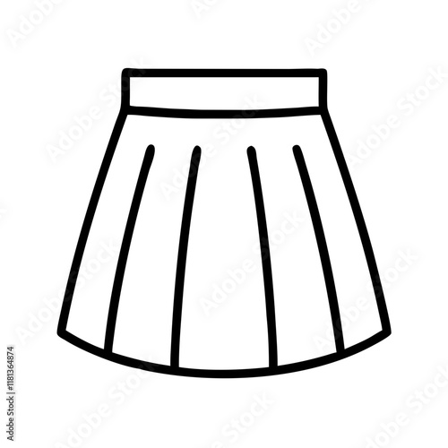 a line skirt icon, dress line art, dress vector - simple black line art icon of a line skirt perfect for logos, and dress-themed designs.