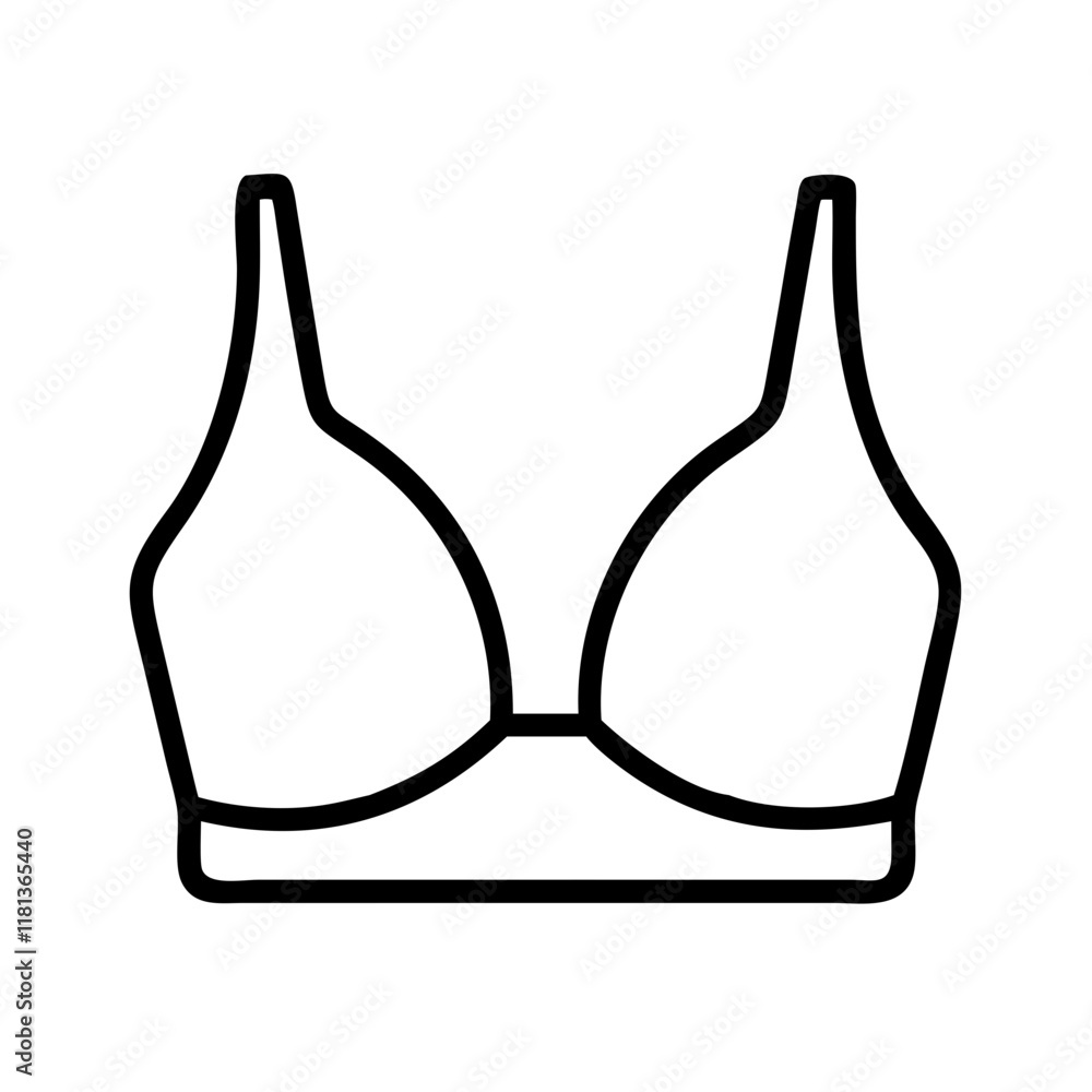 bralette icon, dress line art, dress vector - simple black line art icon of bralette perfect for logos, and dress-themed designs. bralette icon, dress line art, dress vector - simple black line art icon of bralette perfect for logos, and dress-themed designs.