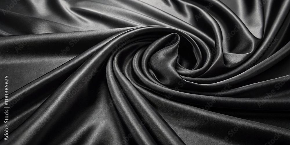 Fototapeta premium Another Elegant Black Fabric Satin Silk Background for Various Uses