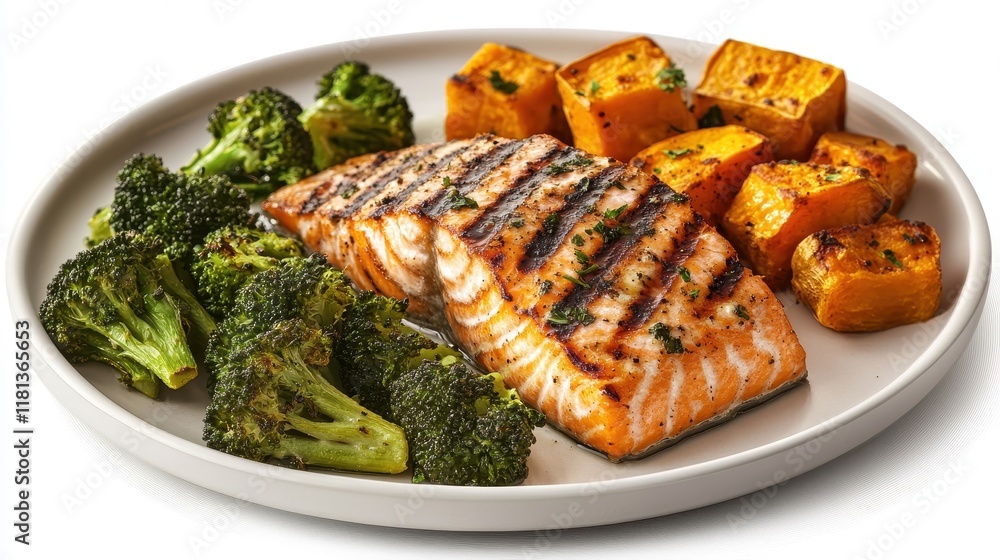 Grilled Salmon Filet with Roasted Vegetables Grilled Salmon Filet with Roasted Vegetables