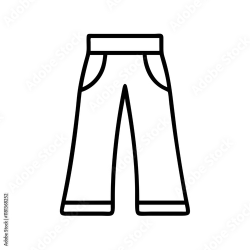 palazzo pants icon, dress line art, dress vector - simple black line art icon of palazzo pants perfect for logos, and dress-themed designs.