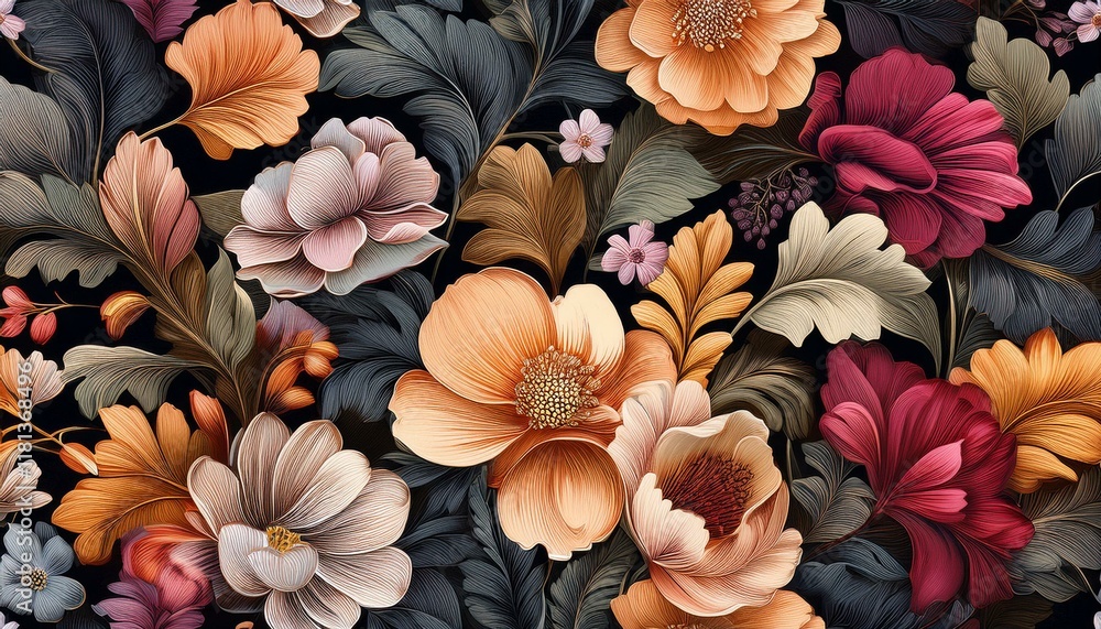 custom made wallpaper toronto digital"Charming Floral Bliss: Vintage Style in Every Bloom"
