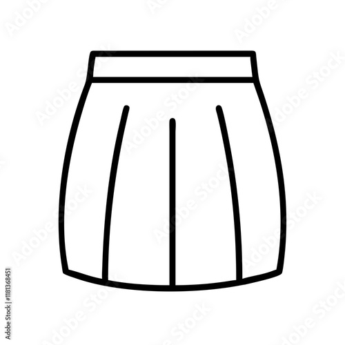 pencil skirt icon, dress line art, dress vector - simple black line art icon of pencil skirt perfect for logos, and dress-themed designs.