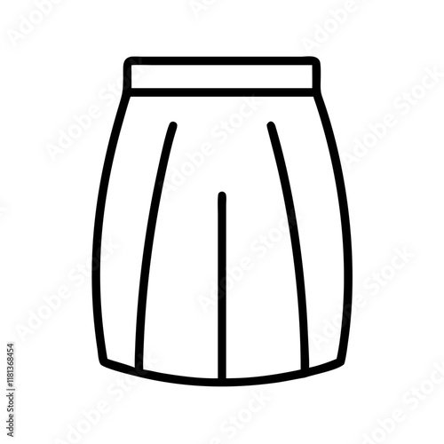 pencil skirt icon, dress line art, dress vector - simple black line art icon of pencil skirt perfect for logos, and dress-themed designs.