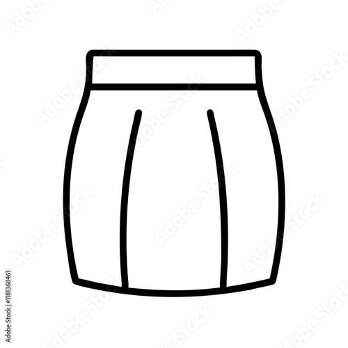 pencil skirt icon, dress line art, dress vector - simple black line art icon of pencil skirt perfect for logos, and dress-themed designs.