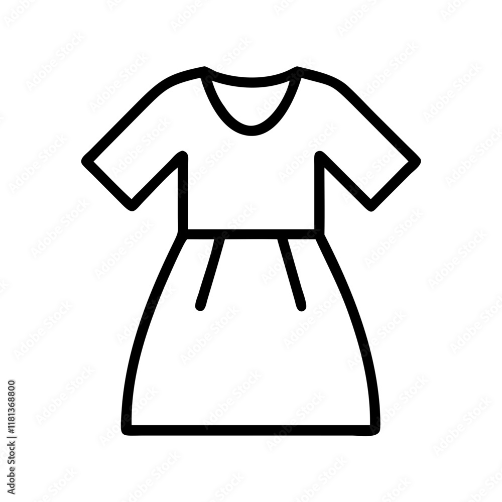 shift dress icon, dress line art, dress vector - simple black line art icon of shift dress perfect for logos, and dress-themed designs. shift dress icon, dress line art, dress vector - simple black line art icon of shift dress perfect for logos, and dress-themed designs.