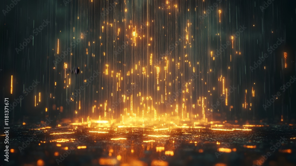 Fototapeta premium Colorful fireworks exploding over the city at night, bright lights and glowing energy in the sky, creating a festive and magical atmosphere