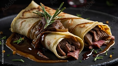 Savory Crepes with Braised Beef