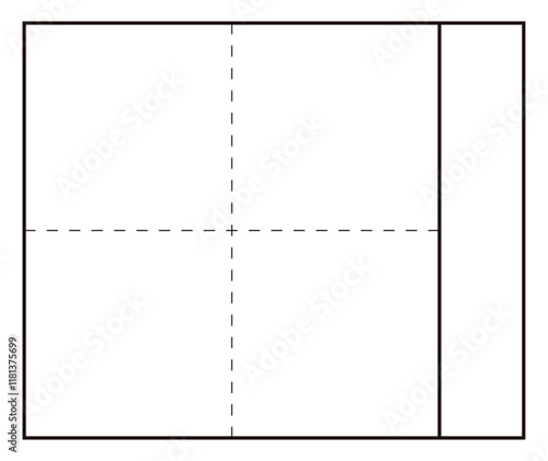 白黒の文字練習用ふりがな枠付きマス目