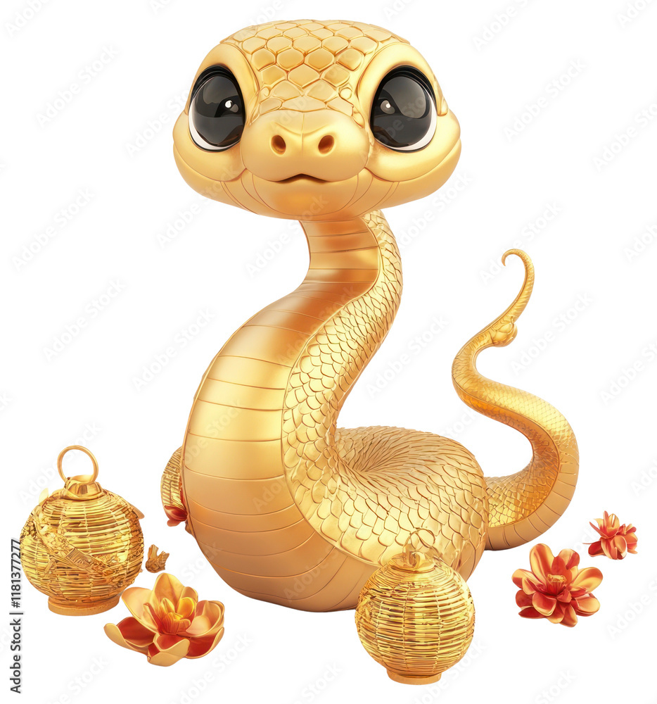 Fototapeta premium PNG Snake art lanterns cartoon.