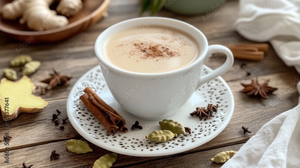 Aromatic Masala Chai in a Cozy Setting Aromatic Masala Chai in a Cozy Setting