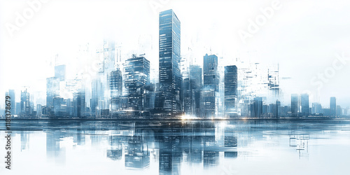 Vector illustration of a futuristic city skyline as generate by artificial intelligence