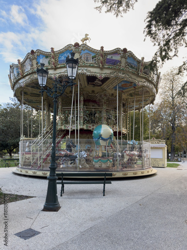 Vintage Carousel in Public Park