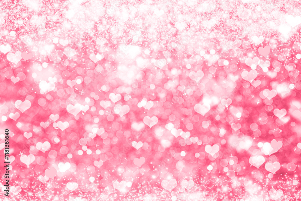 Pink hearts lights background, Valentine Day or Mother Day, Wedding background, copy space Pink hearts lights background, Valentine Day or Mother Day, Wedding background, copy space