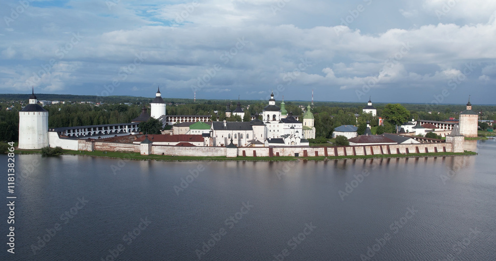 Bird's-eye view of the Kirillo-Belozersky Monastery, founded at the end of the XIV century.