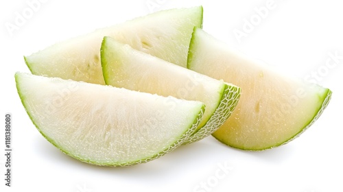 Sliced Natal Plum Sliced Winter melon isolated on a white background photo