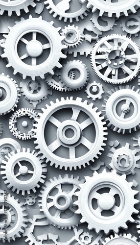 Wallpaper Mural Interlocking Gears An Abstract Representation Of Industry, Innovation, And Teamwork. Torontodigital.ca