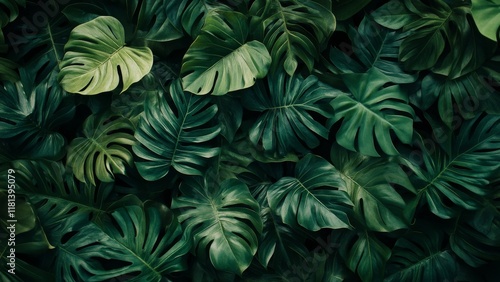 Wallpaper Mural Lush green leaves forming a dense tropical backdrop in nature Torontodigital.ca