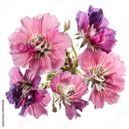 Greater musk mallow flower isolated on transparent background photo