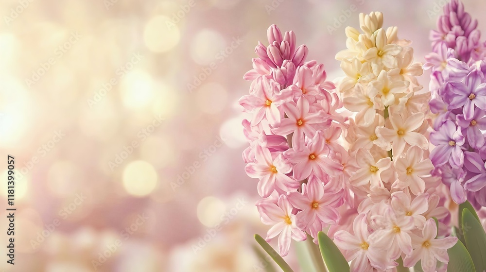 custom made wallpaper toronto digitalVibrant spring pastel hyacinths against a soft bokeh background. Perfect for nature themes, greeting cards, and floral decor inspiration.