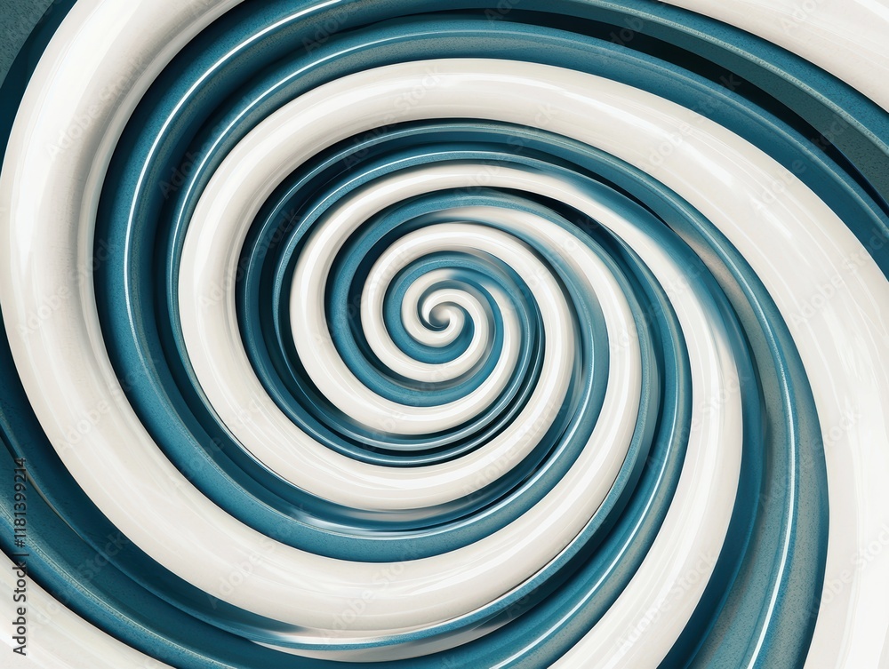 A swirling spiral pattern in shades of teal and cream, creating a mesmerizing visual effect reminiscent of motion and depth. A swirling spiral pattern in shades of teal and cream, creating a mesmerizing visual effect reminiscent of motion and depth.