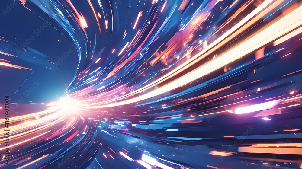 Speeding, colorful 3D illustration, with dynamic movement in anime style Speeding, colorful 3D illustration, with dynamic movement in anime style