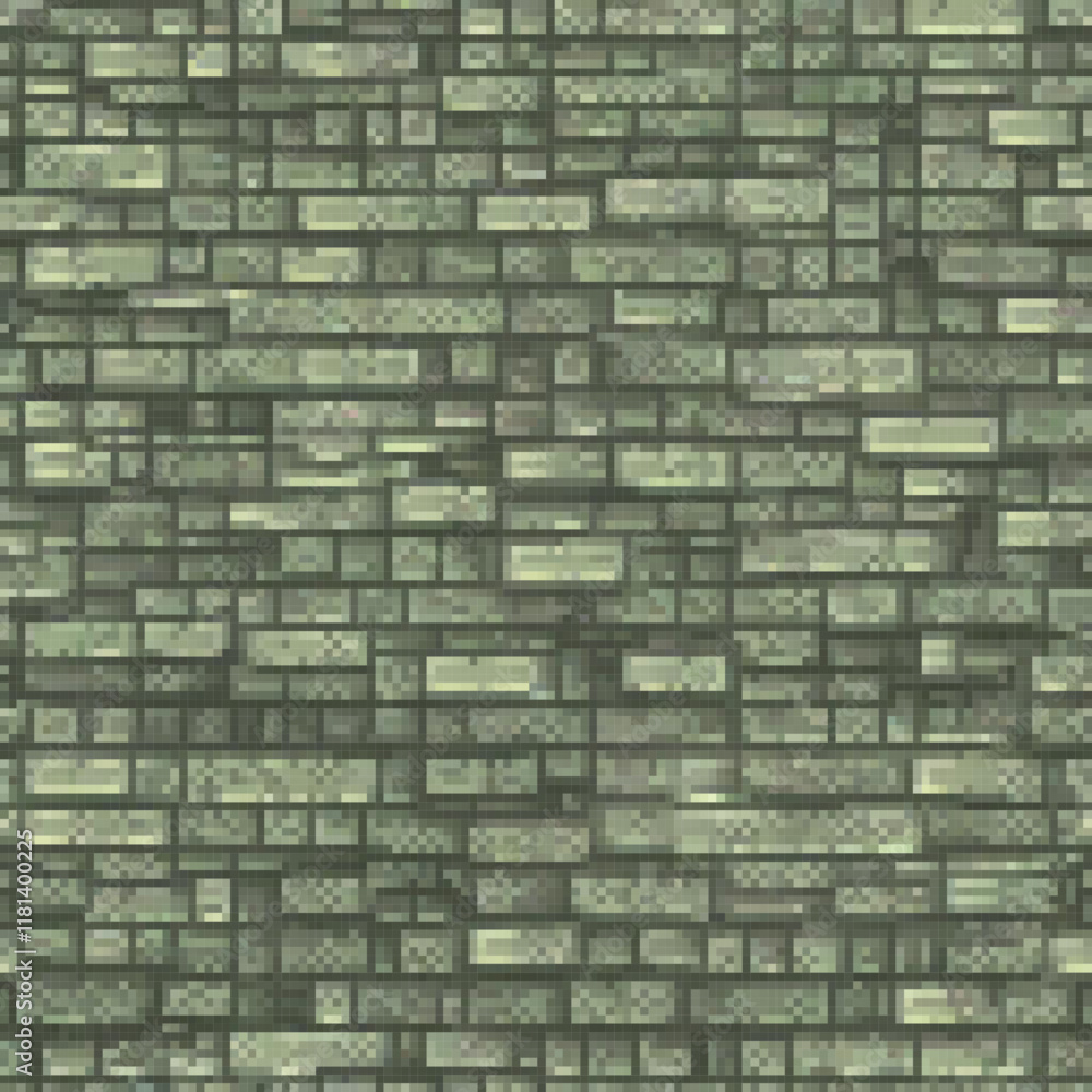 Pixel art depicting a classic brick wall in monochrome. Pixel art depicting a classic brick wall in monochrome.