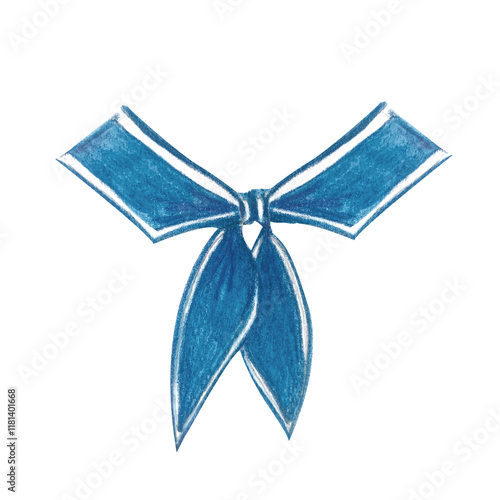 Sailor collar, blue stripes watercolor hand painted illustration isolated on white. Navy design element. High quality art perfect for cards, banners, invitations, guides, stationary and books