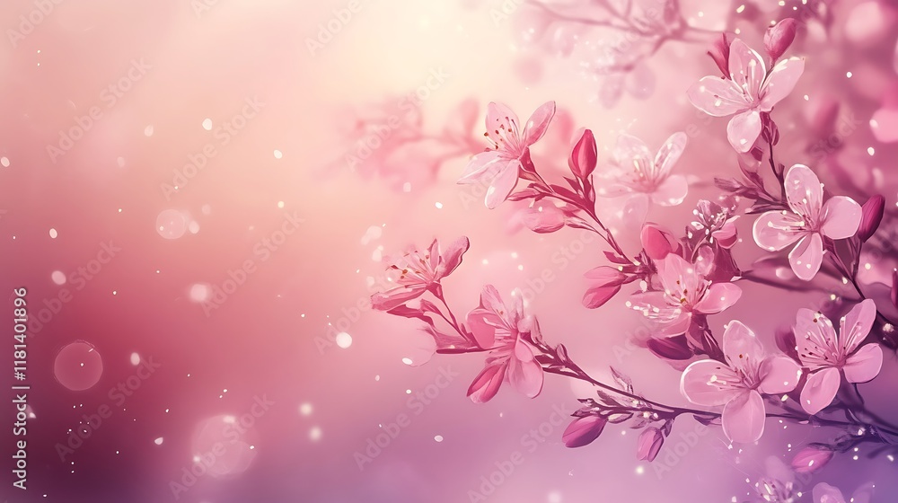 Delicate Pink Blossoms Branch Springtime Flowers Delicate Pink Blossoms Branch Springtime Flowers