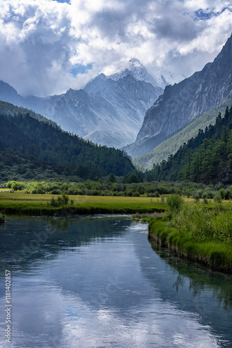 Hengduan Mountains in Yading, Daocheng, China photo