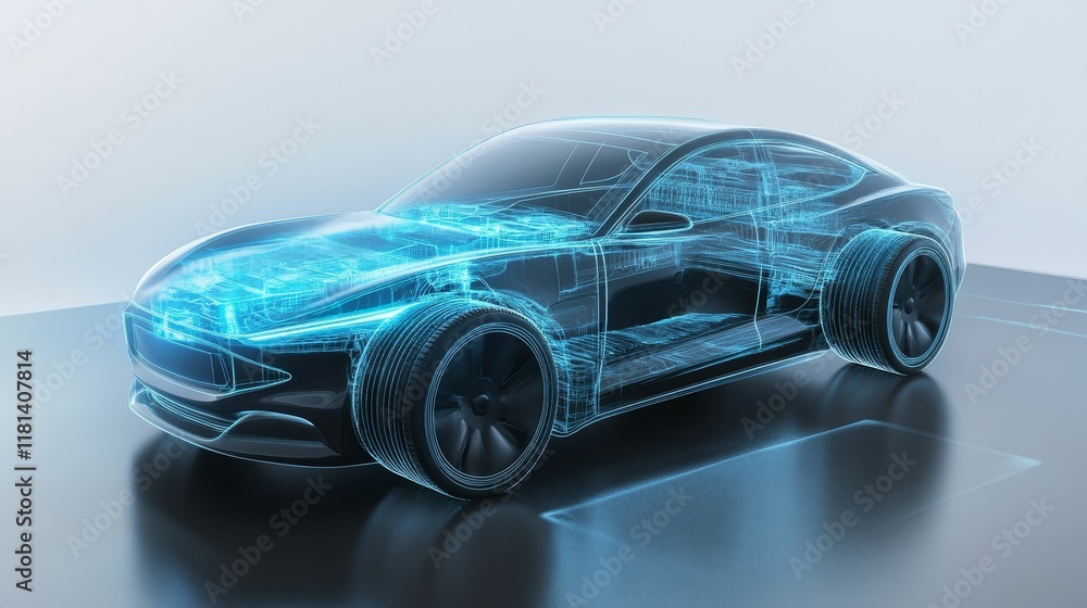 Wireframe vehicle model, digital design, transparent. Wireframe vehicle model, digital design, transparent.