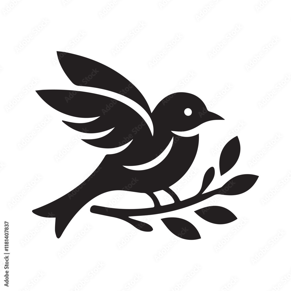 Bird flying Silhouette vector illustration for logo design and graphical art isolated on a white background, cute bird vector design Bird flying Silhouette vector illustration for logo design and graphical art isolated on a white background, cute bird vector design
