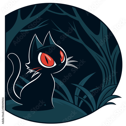 design a cat dark and mysterious mascot icon