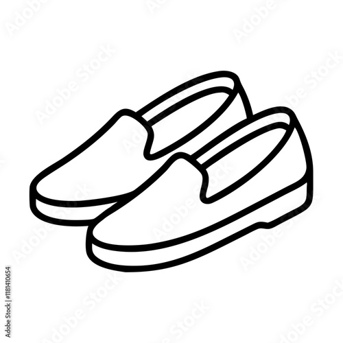 loafers icon, footwear line art, footwear vector - simple black line art icon of loafers perfect for logos, and footwear-themed designs.