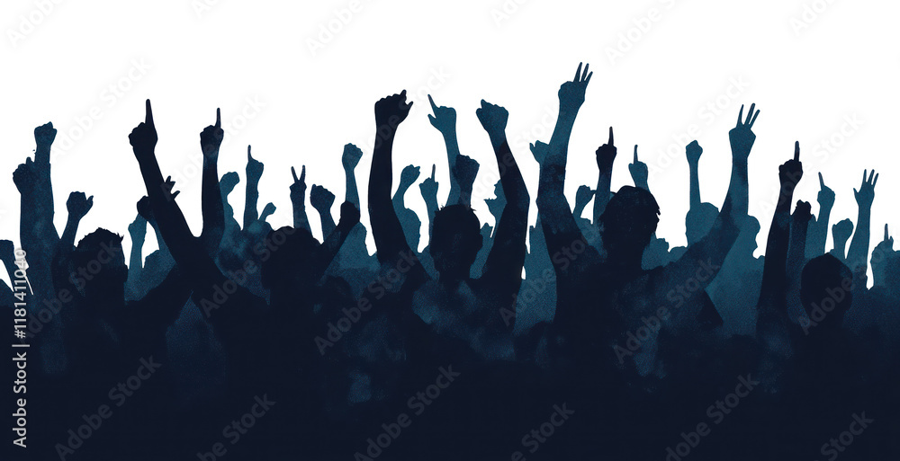 PNG Silhouette cheering crowd illustration concert. PNG Silhouette cheering crowd illustration concert.