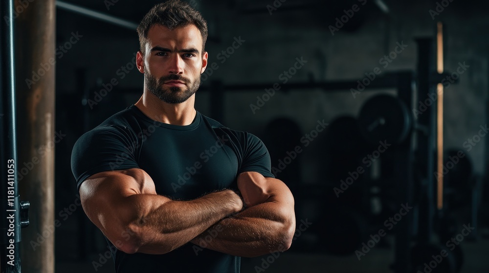 Fototapeta premium Muscular Man in Gym
