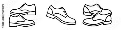 brogues icon, footwear line art, footwear vector - simple black line art icon of brogues perfect for logos, and footwear-themed designs.