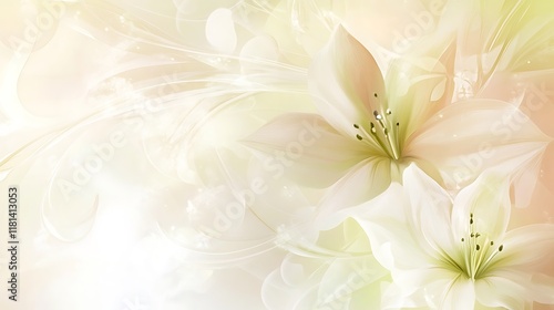 Delicate White Lilies in a Soft Pastel Background